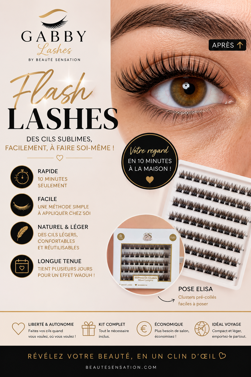 Flashes Lashes: 3 boites+1 gratuite au choix